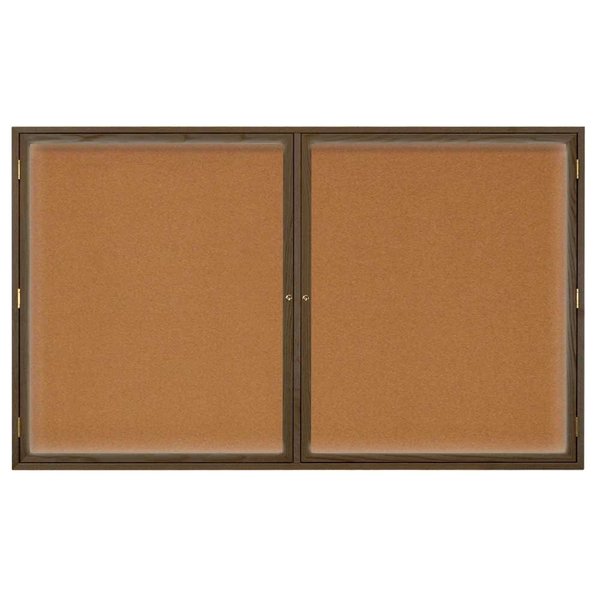 United Visual Products Single Door Enclosed EZ Tack Board, 18"x24", Light Oak/Black UV100EZ-BLACK-LTOAK